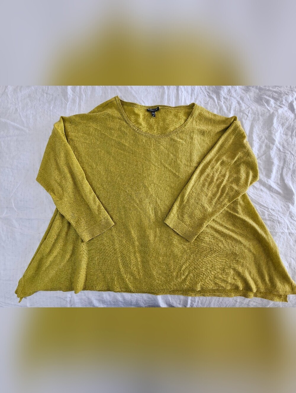 Eileen Fisher Olive-Mustard Knit Top Size 3X